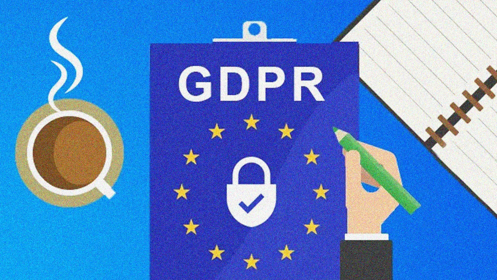 An illustration of a GDPR checklist being created