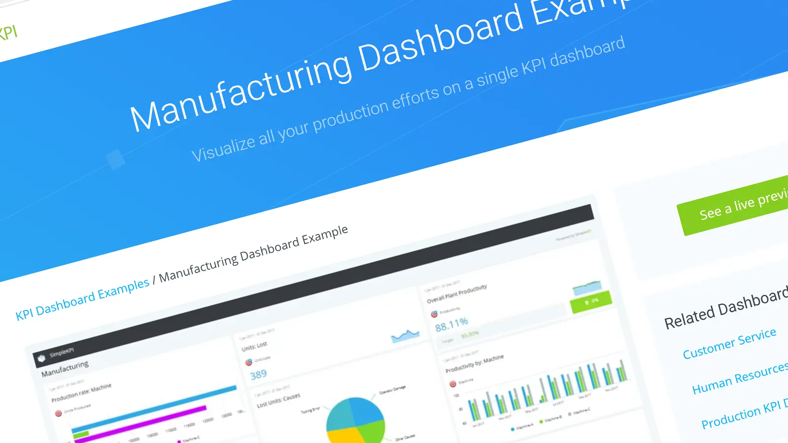 Manufacturing KPIs template added