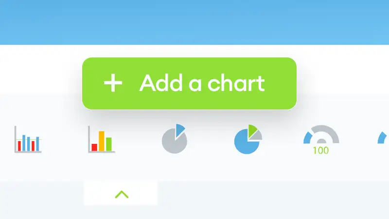 add a chart icon in green over a KPI Dashboard menu